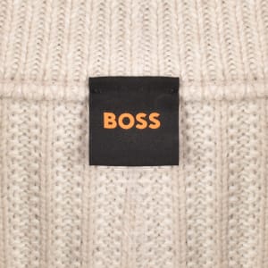 Image number 5 for BOSS Winter Quarter Zip Wool Jumper Beige