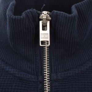 Image number 5 for Tommy Jeans Flag Quarter Zip Sweatshirt Navy