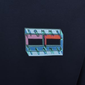 Image number 4 for Tommy Jeans Essential Flag Logo Hoodie Navy