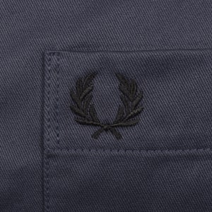 Image number 4 for Fred Perry Twill Overshirt Blue