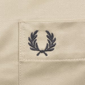 Image number 4 for Fred Perry Twill Overshirt Beige