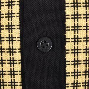 Image number 4 for Fred Perry Cross Print Polo Black And Yellow