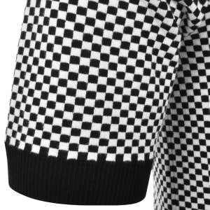 Image number 5 for Fred Perry Checkerboard Knit Shirt Black