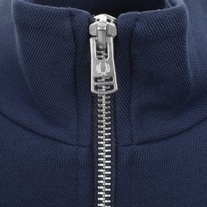 Image number 4 for Fred Perry Half Zip Sweatshirt Tennis Blue