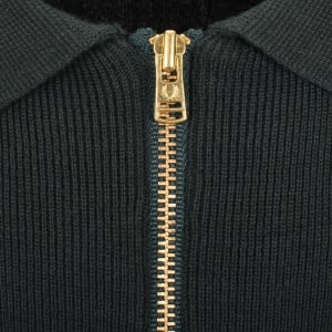 Image number 4 for Fred Perry Panel Detail Knit Polo Shirt Green