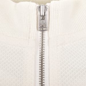 Image number 4 for Fred Perry Half Zip Long Sleeve Top Ecru