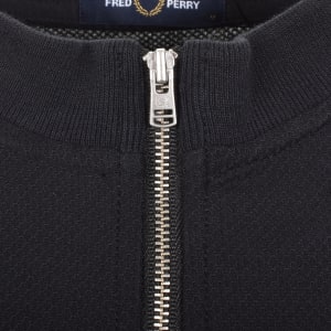 Image number 4 for Fred Perry Half Zip Long Sleeve Top Black