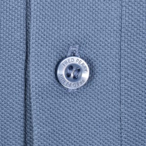 Image number 4 for Fred Perry Long Sleeved Polo T Shirt Blue