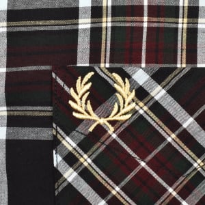 Image number 4 for Fred Perry Long Sleeve Tartan Shirt Black
