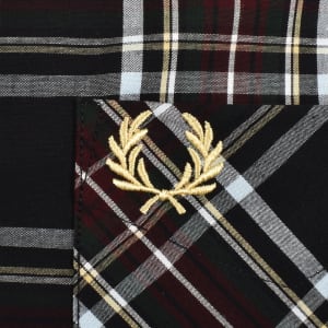 Image number 4 for Fred Perry Tartan Short Sleeve Shirt Black