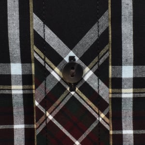 Image number 5 for Fred Perry Tartan Short Sleeve Shirt Black