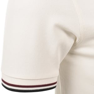 Image number 5 for Fred Perry Twin Tipped Polo T Shirt Ecru