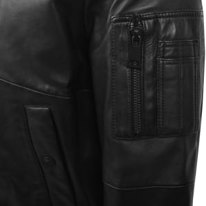 Image number 4 for Versace Jeans Couture Leather Jacket Black