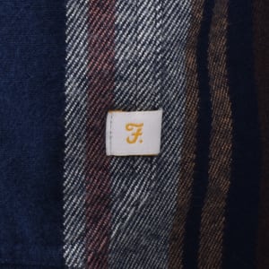 Image number 4 for Farah Joshua Stripe Shirt Blue