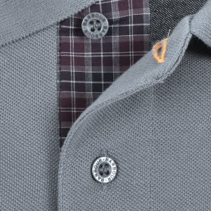 Image number 4 for Barbour Tartan Pique Polo T Shirt Blue