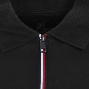 Image number 4 for Tommy Hilfiger Interlock Zip Polo T Shirt Black