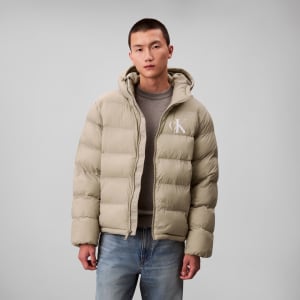 Image number 6 for Calvin Klein Jeans Logo Puffer Jacket Khaki