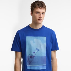 Image number 5 for Barbour X Paul Smith Ice Cream T Shirt Royal Blue