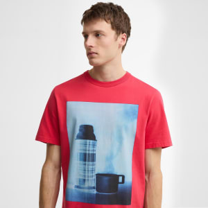 Image number 5 for Barbour X Paul Smith Flask T Shirt Dark Red