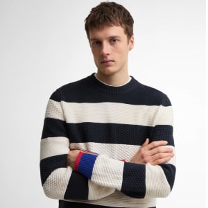 Image number 4 for Barbour X Paul Smith Southwold Knit Jumper Blue