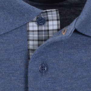 Image number 4 for Barbour Tartan Pique Polo T Shirt Blue