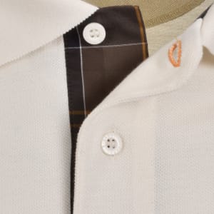 Image number 4 for Barbour Tartan Pique Polo T Shirt Cream