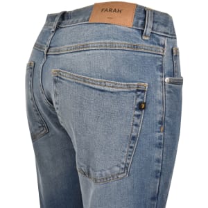 Image number 4 for Farah Elm Mid Wash Slim Fit Jeans Blue