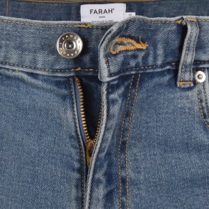 Image number 5 for Farah Elm Mid Wash Slim Fit Jeans Blue