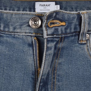 Image number 5 for Farah Norwood Regular Fit Mid Wash Jeans Blue