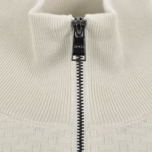 Image number 4 for BOSS Ulicio Half Knit Jumper Cream