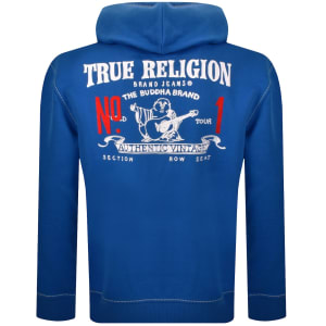 Image number 5 for True Religion Big T Zip Up Hoodie Blue