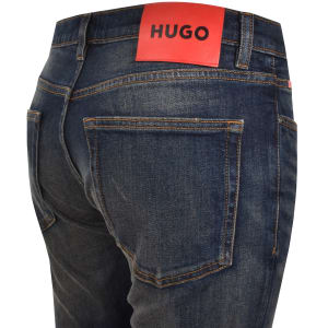 Image number 4 for HUGO 734 Extra Slim Jeans Mid Wash Blue