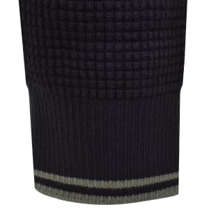 Image number 5 for Fred Perry Half Zip Waffle Knit Jumper Navy