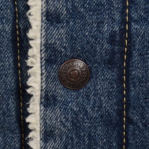 Image number 5 for Levis Denim Sherpa Trucker Jacket Blue