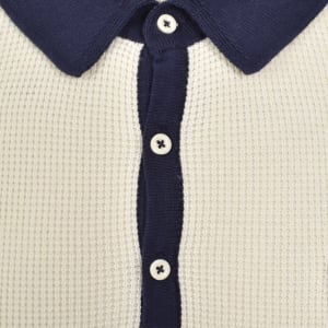 Image number 4 for Fila Nowell Waffle Knit Polo Jumper Off White