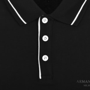 Image number 4 for Armani Exchange Polo T Shirt Black