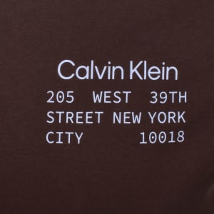 Image number 4 for Calvin Klein Jeans Graphic T Shirt Rich Brown