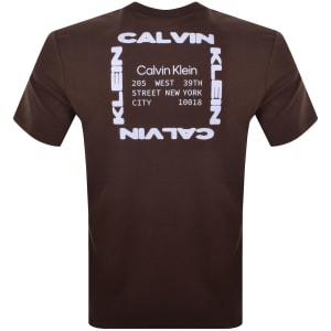 Image number 5 for Calvin Klein Jeans Graphic T Shirt Rich Brown