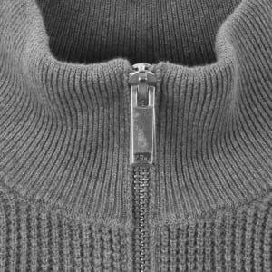 Image number 4 for Calvin Klein Jeans Quarter Zip Waffle Jumper Grey