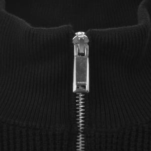 Image number 4 for Calvin Klein Jeans Quarter Zip Waffle Jumper Black