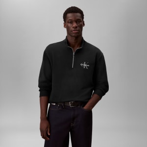 Image number 5 for Calvin Klein Jeans Half Zip Sweatshirt Black