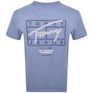 Image number 5 for Tommy Jeans Signature Spray T Shirt Blue