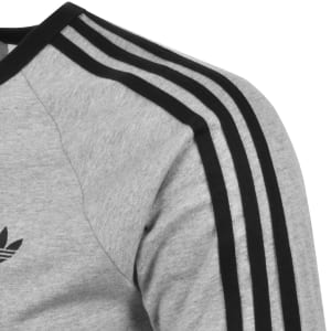Image number 4 for adidas Three Stripes T Shirt Grey