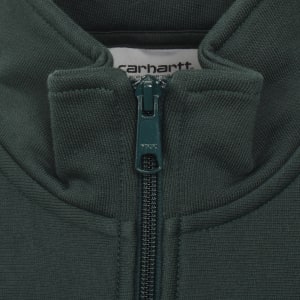 Image number 4 for Carhartt Half Zip Script Logo Sweatshirt Green