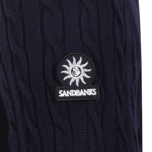 Image number 4 for Sandbanks Cable Knit Jumper Navy