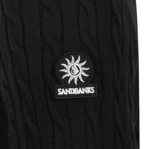 Image number 4 for Sandbanks Cable Knit Jumper Black
