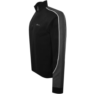 Image number 5 for BOSS Contrast Piping Zip Sweatshirt Black
