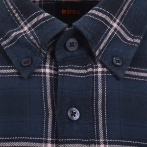 Image number 4 for BOSS Rickert Check Shirt Navy