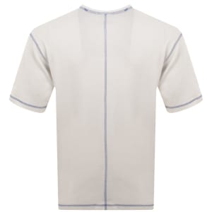 Image number 4 for HUGO Blue Nothal Crew Neck T Shirt Cream