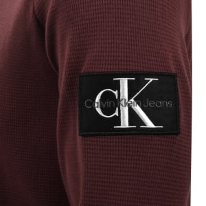 Image number 4 for Calvin Klein Jeans Waffle T Shirt Brown